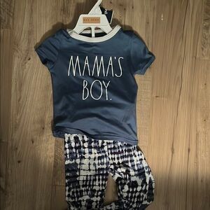 Rae Dunn Blue 'Mama's Boy' Kids Pajama Set size 3t